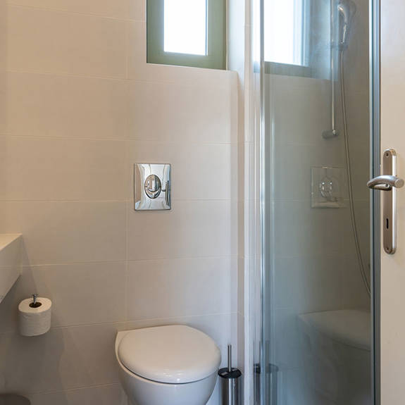 bathroom with shower in a three bedrooms villa with sea view in plakias, rethymno, crete