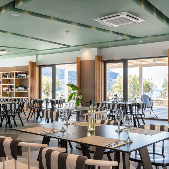 Plakias Resort Rethymno Main Restaurant indoor with pots