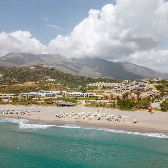 panoramic view of plakias resorts beach front hotel in plakias rethymno crete