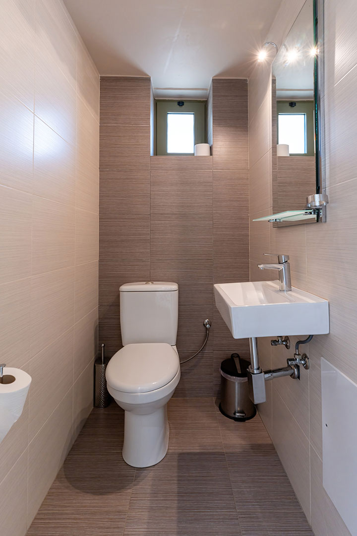 bathroom in a three bedrooms villa with pool and sea view in plakias, rethymno, crete