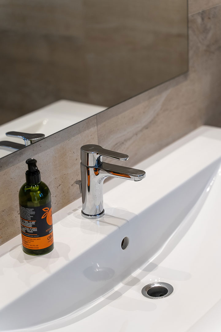bathroom washbasin with soap in a two bedrooms maisonette in plakias, rethymno, crete