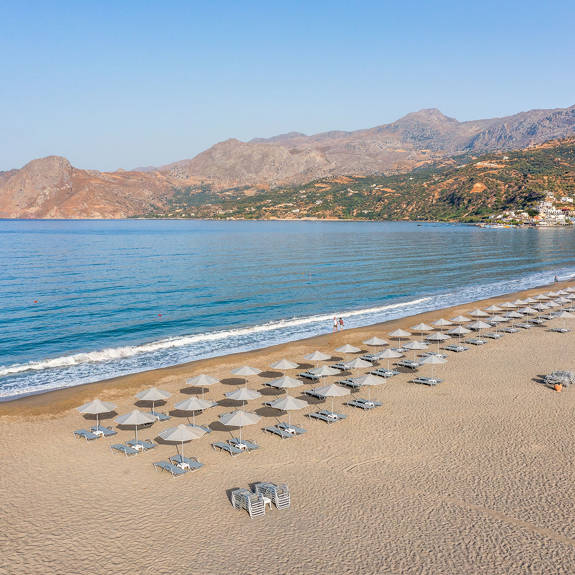 Plakias Resort Rethymno Crete Beach front with sunbeds