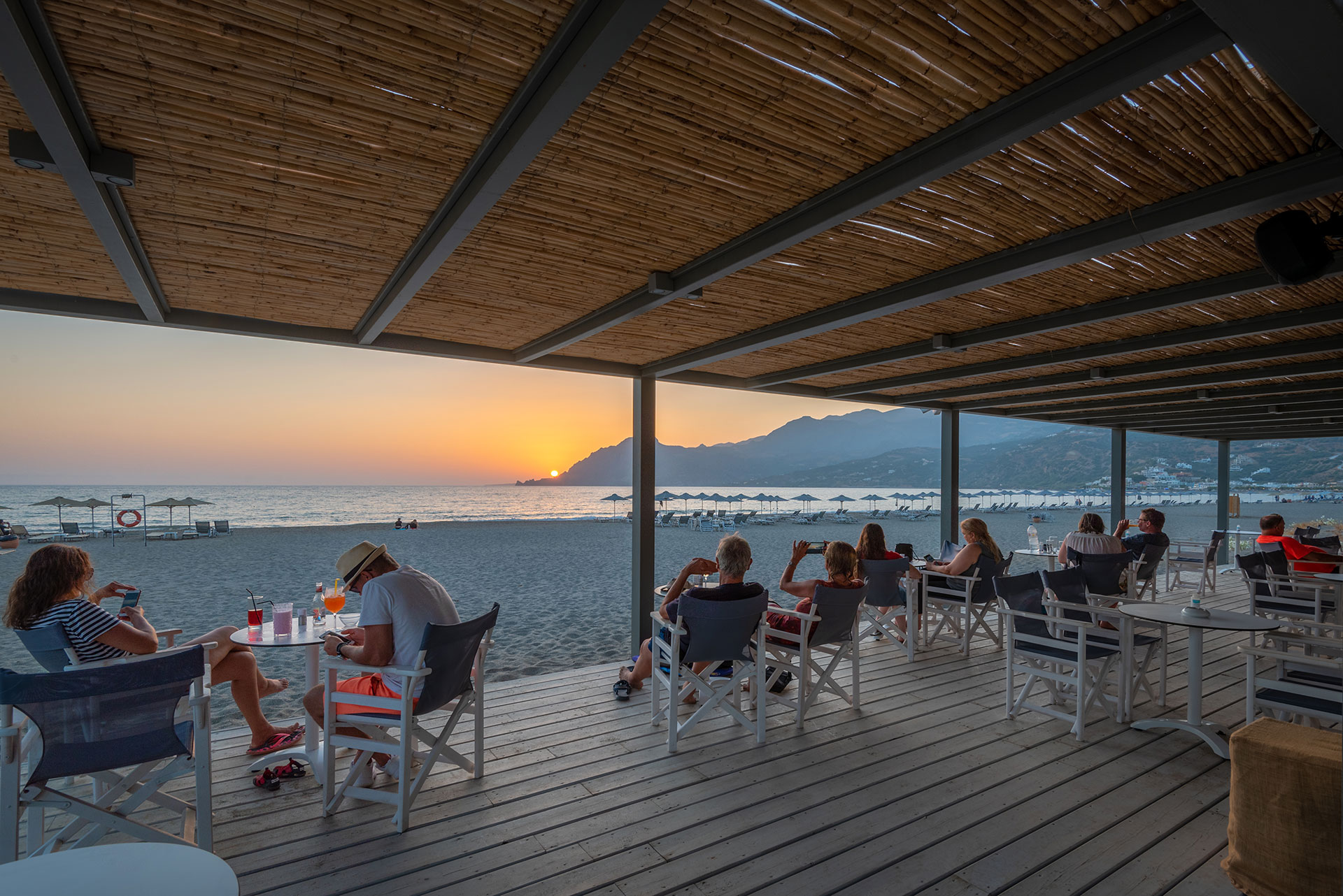 Plakias Resort Rethymno Beach Bar sunset time