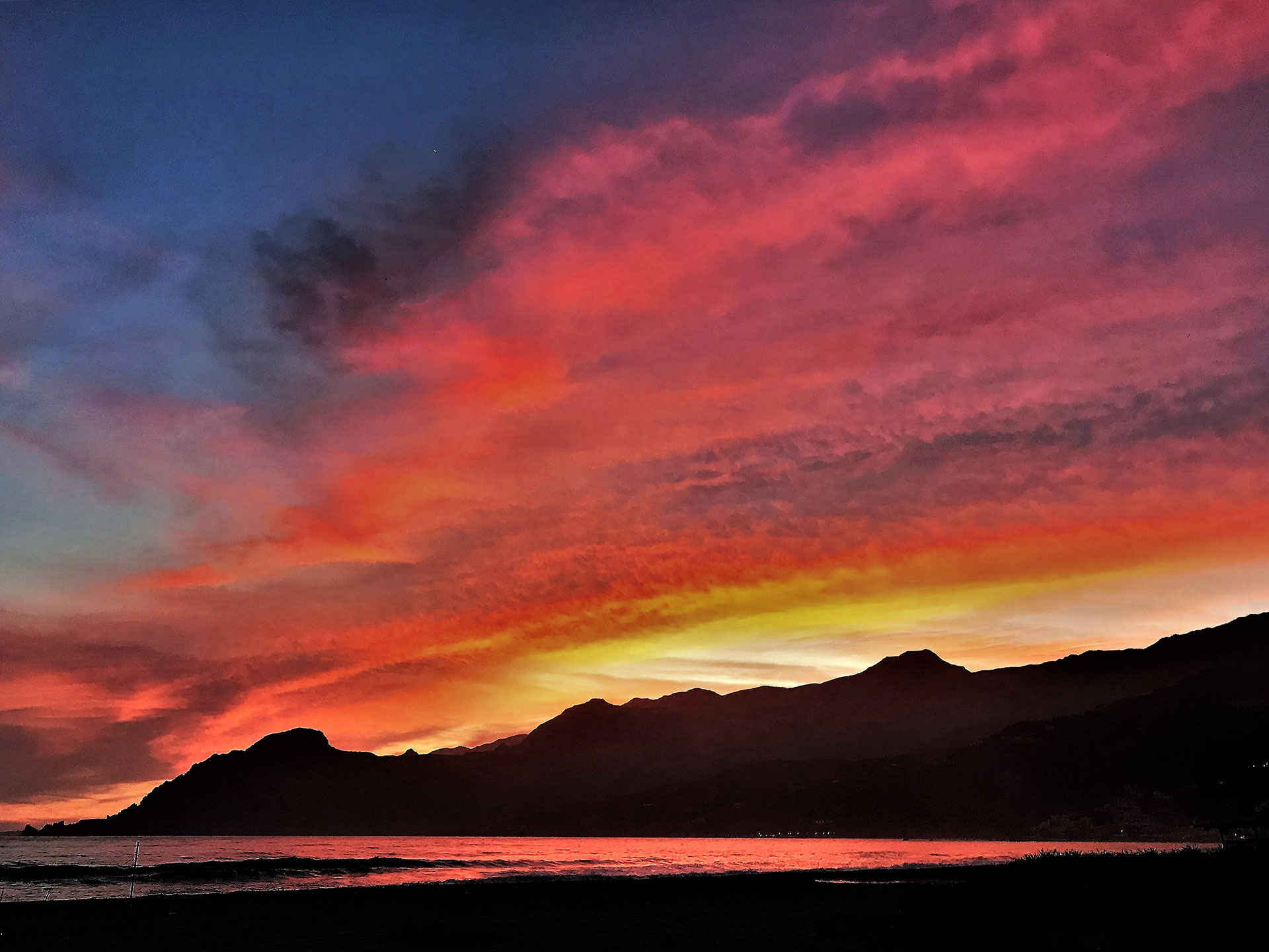 Plakias Crete sunset on the beach